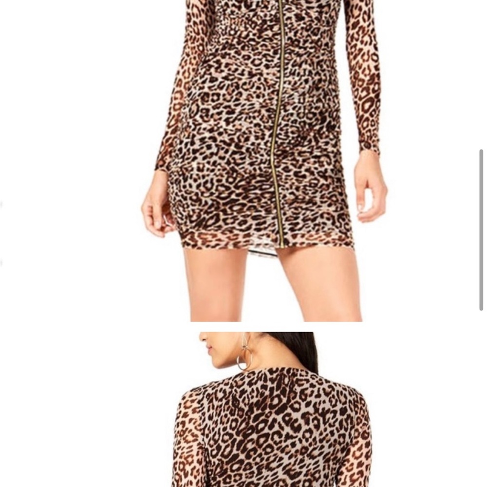Chic Leopard Print Long Sleeve Dress